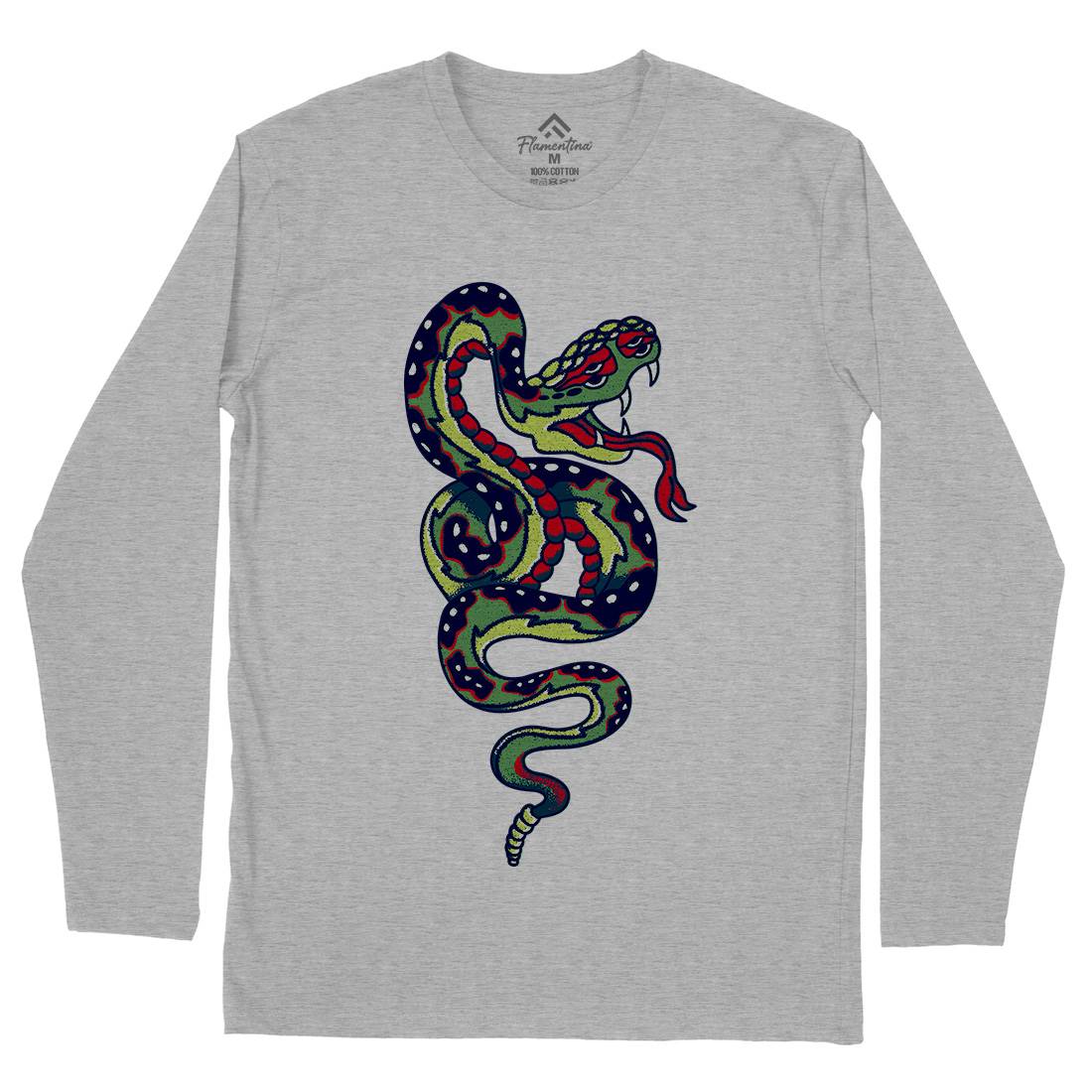 Snake Mens Long Sleeve T-Shirt Tattoo A962