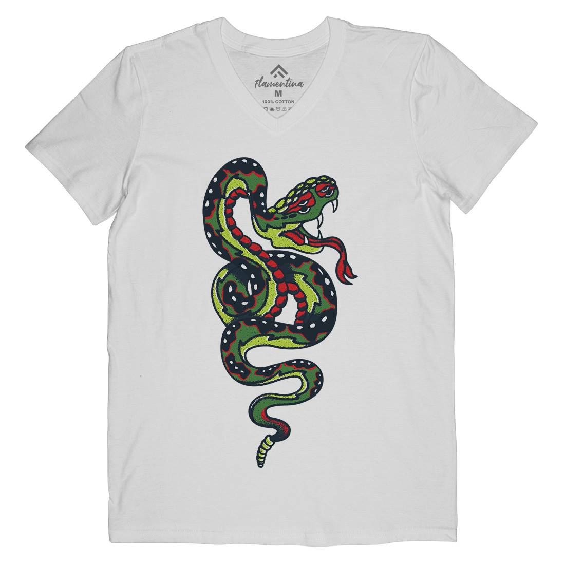 Snake Mens V-Neck T-Shirt Tattoo A962