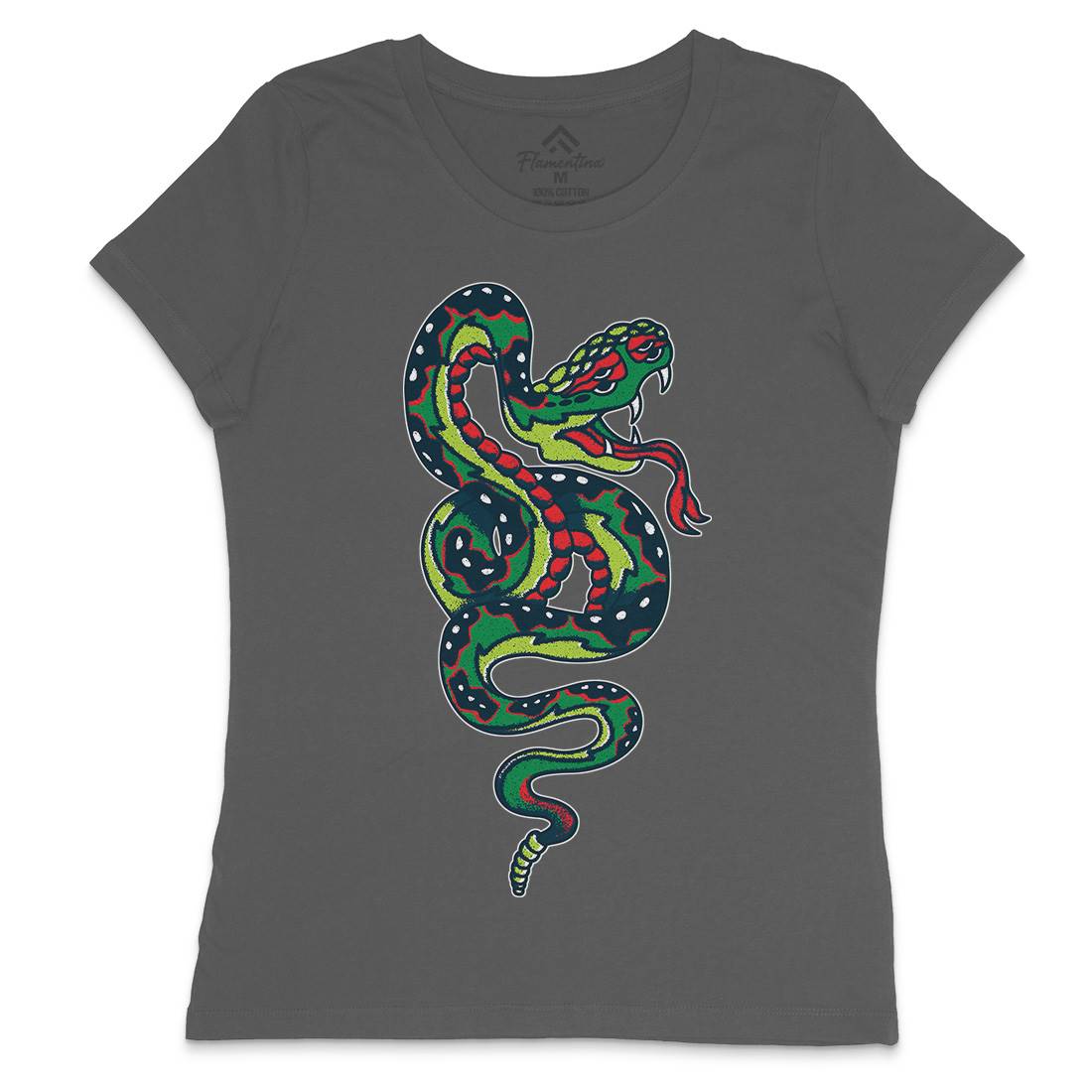 Snake Womens Crew Neck T-Shirt Tattoo A962