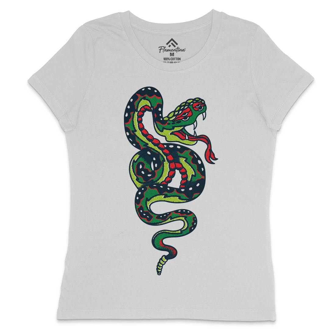 Snake Womens Crew Neck T-Shirt Tattoo A962
