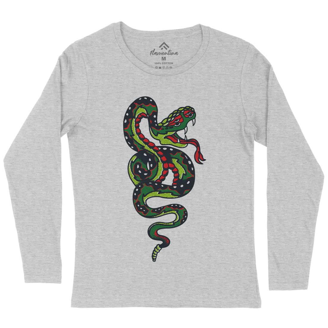Snake Womens Long Sleeve T-Shirt Tattoo A962