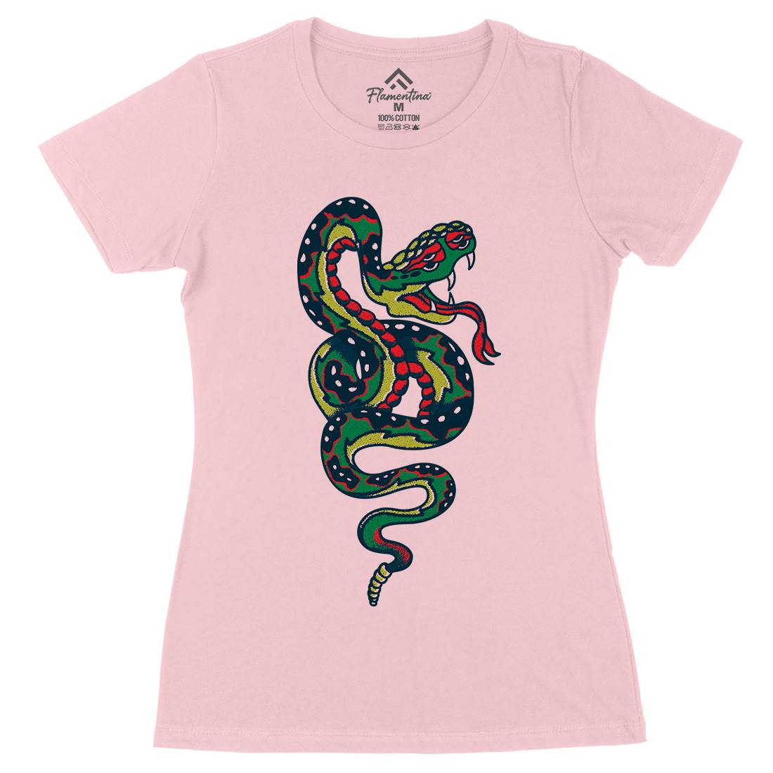 Snake Womens Organic Crew Neck T-Shirt Tattoo A962