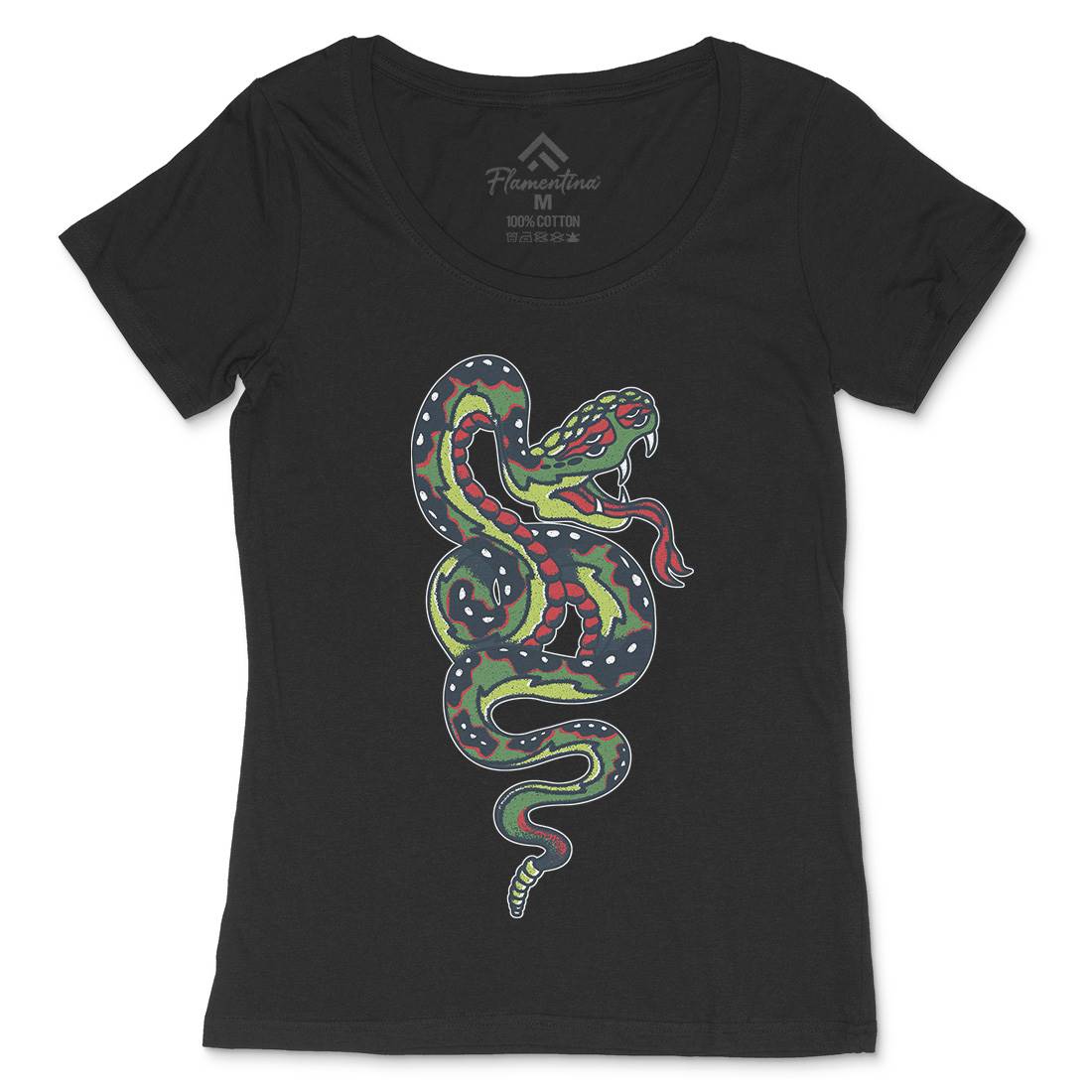 Snake Womens Scoop Neck T-Shirt Tattoo A962