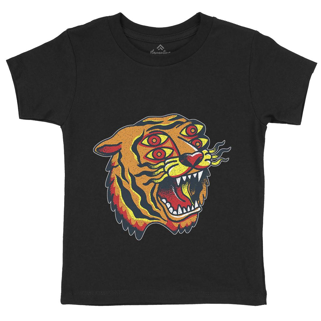 Tiger Kids Organic Crew Neck T-Shirt Tattoo A963