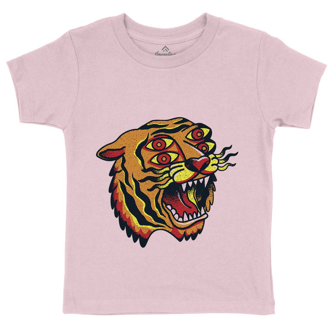 Tiger Kids Organic Crew Neck T-Shirt Tattoo A963