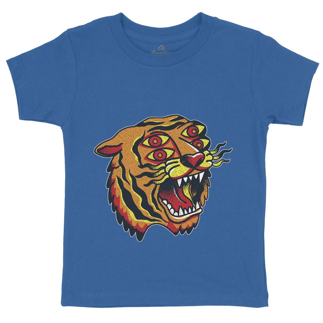 Tiger Kids Crew Neck T-Shirt Tattoo A963