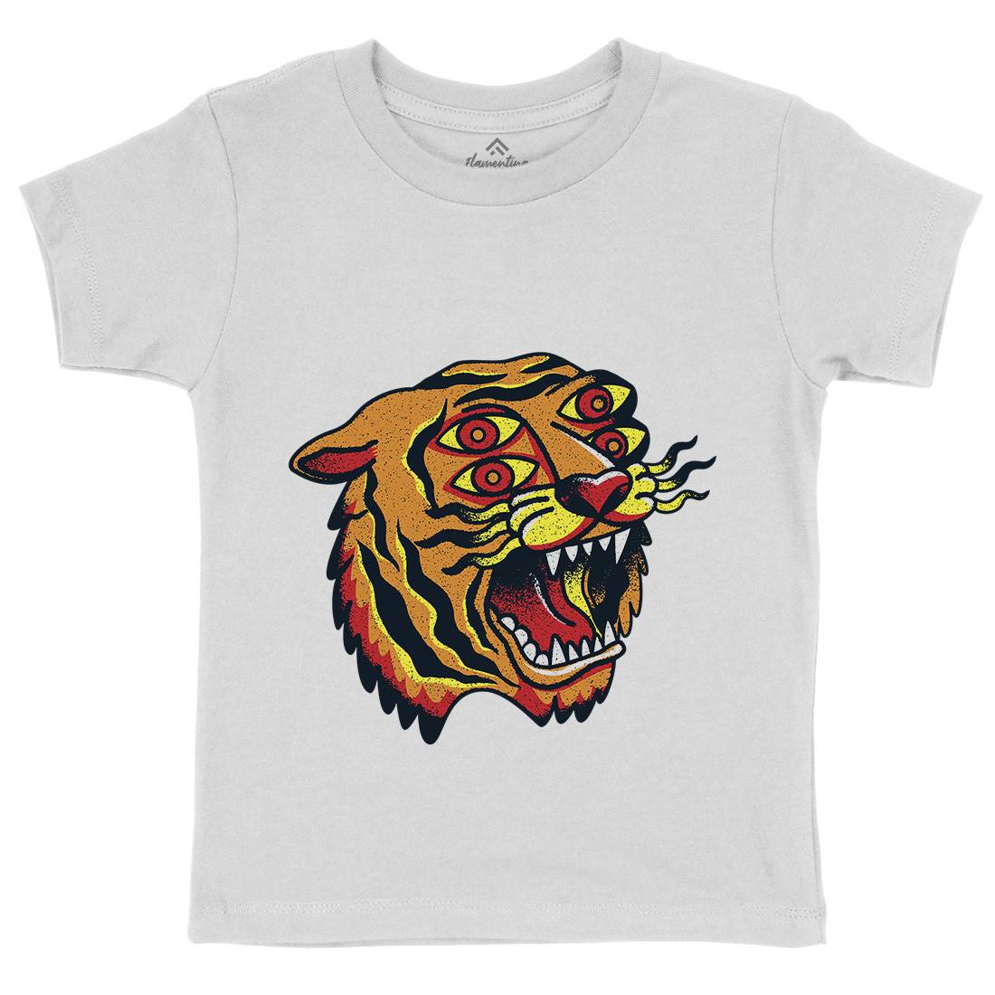 Tiger Kids Crew Neck T-Shirt Tattoo A963