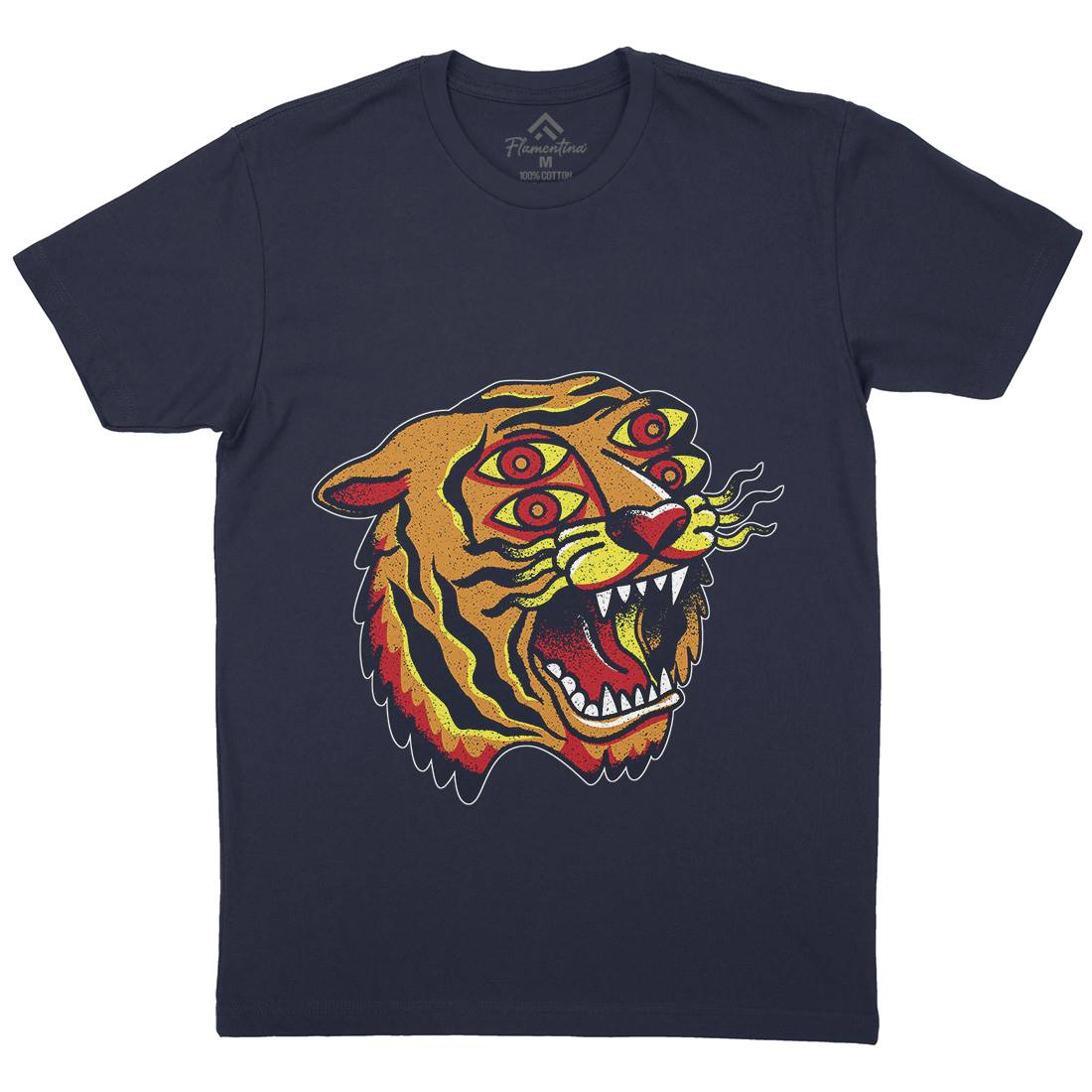 Tiger Mens Crew Neck T-Shirt Tattoo A963