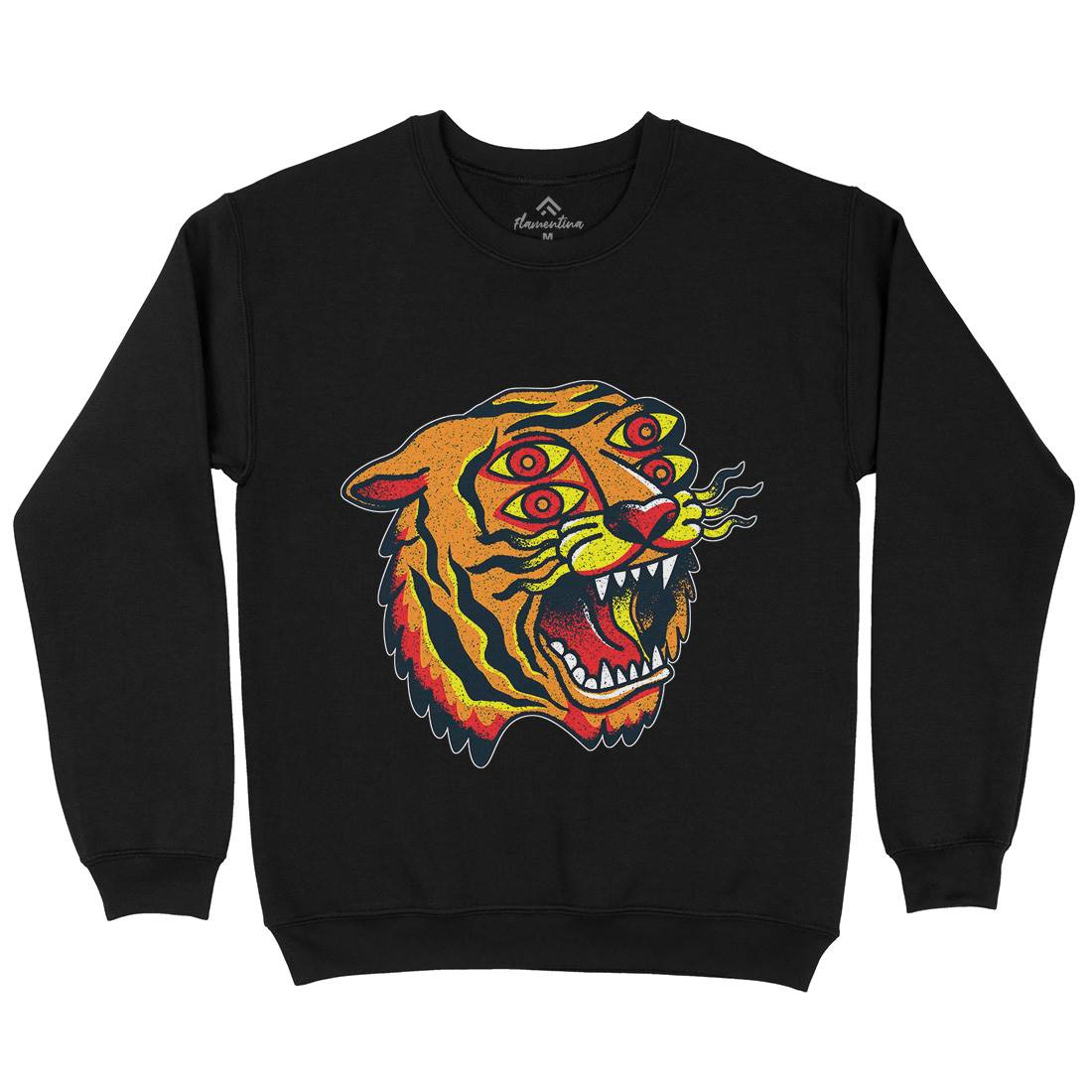 Tiger Mens Crew Neck Sweatshirt Tattoo A963