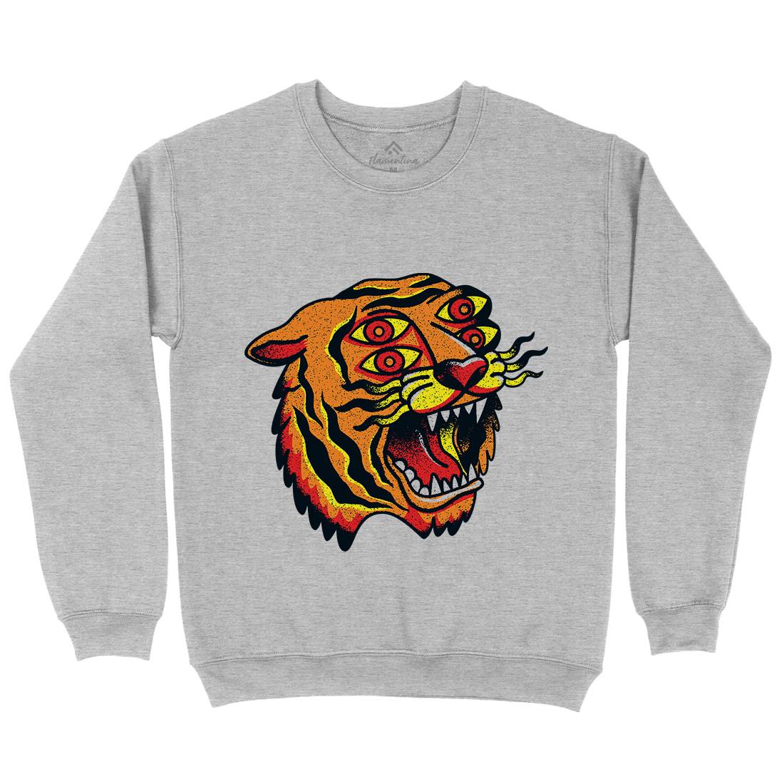 Tiger Mens Crew Neck Sweatshirt Tattoo A963