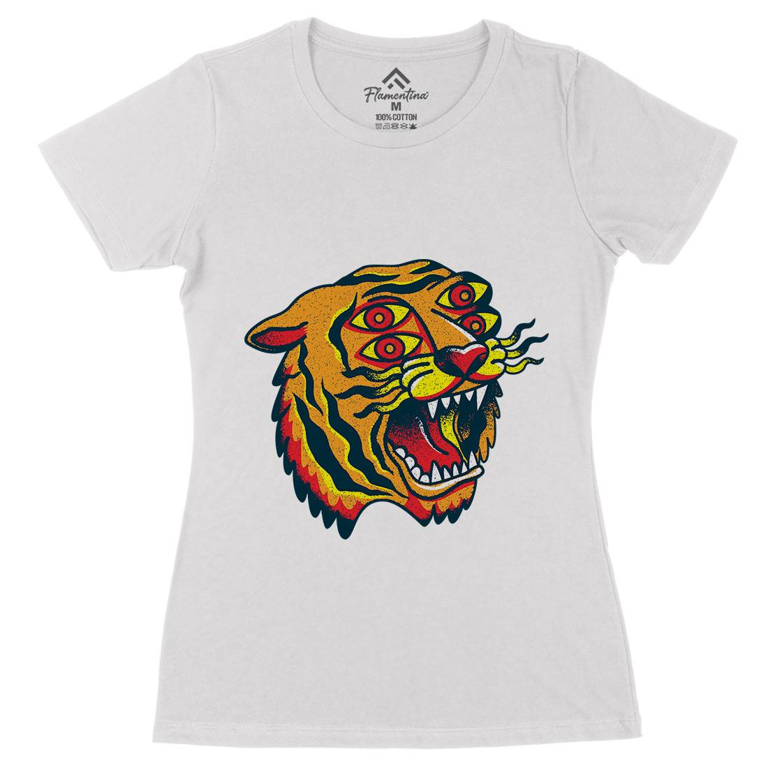 Tiger Womens Organic Crew Neck T-Shirt Tattoo A963