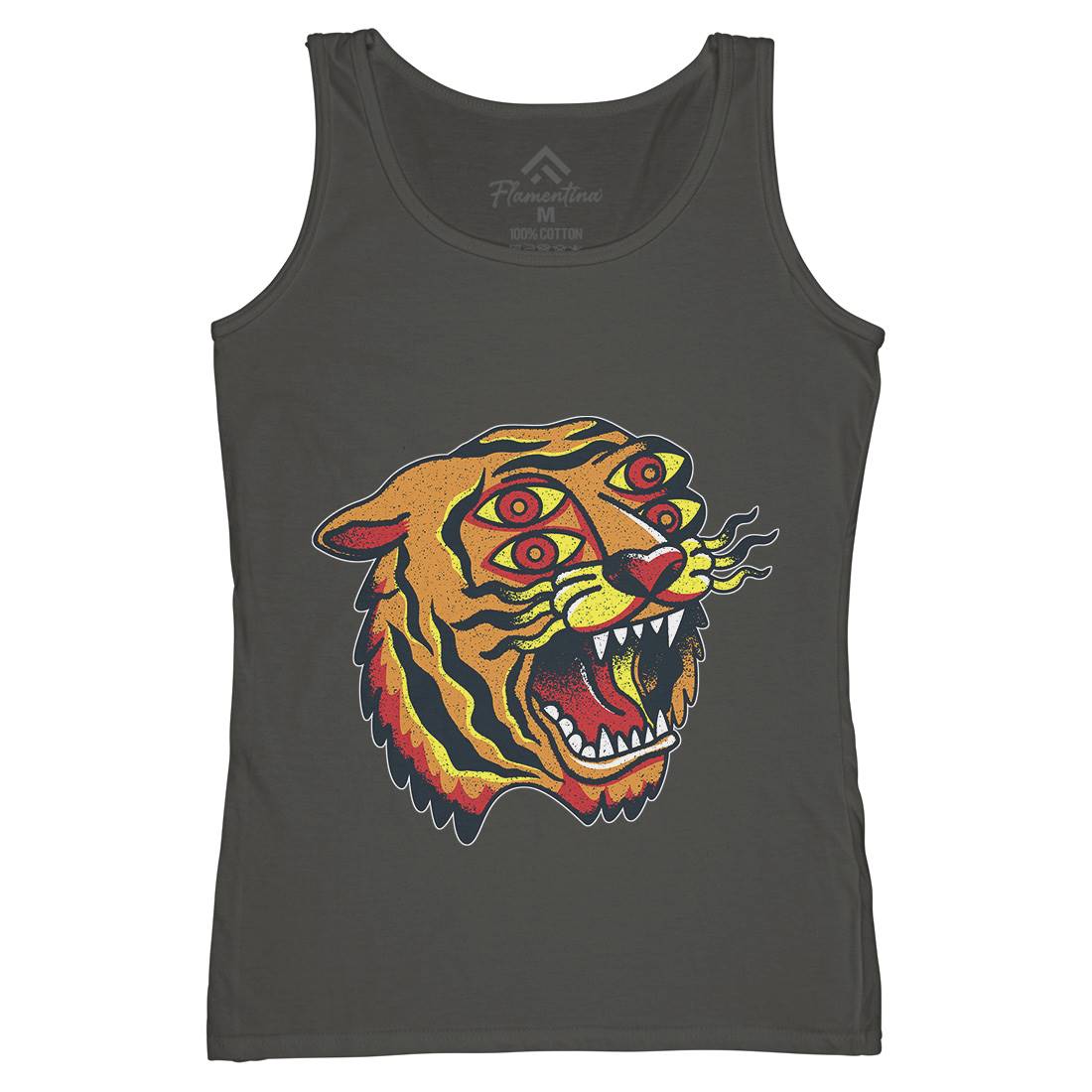 Tiger Womens Organic Tank Top Vest Tattoo A963