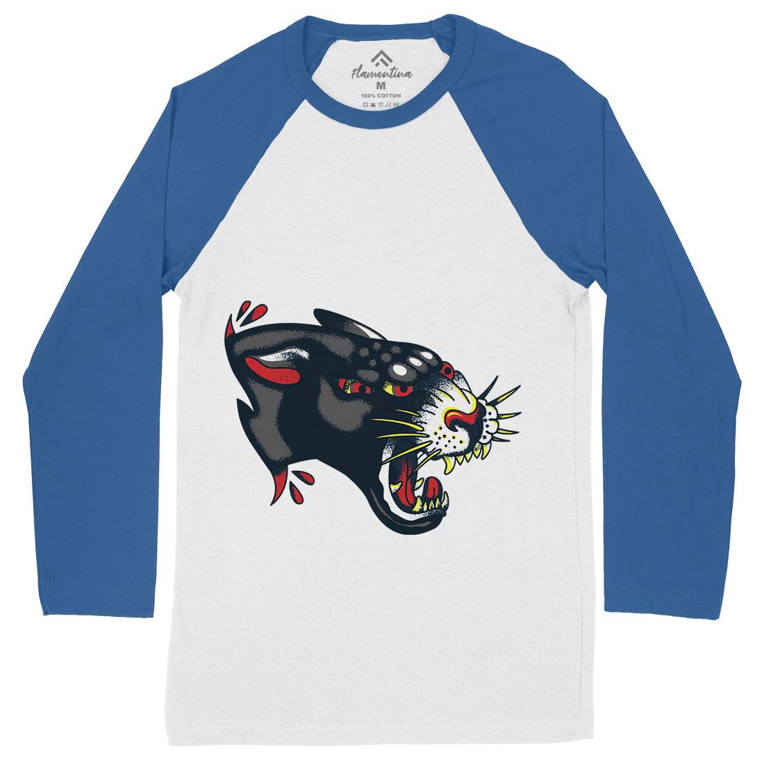 Panther Mens Long Sleeve Baseball T-Shirt Tattoo A964