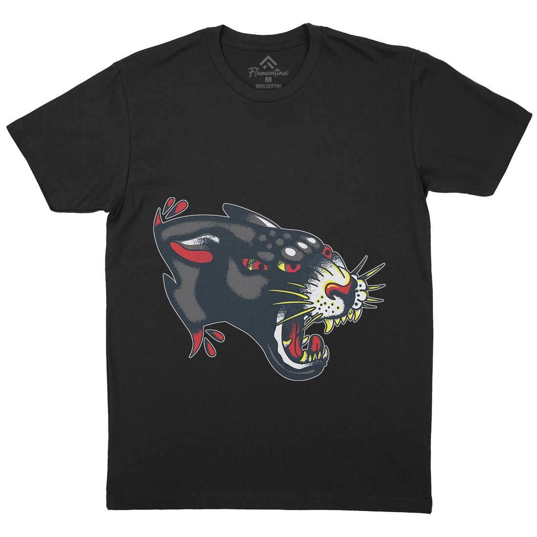 Panther Mens Crew Neck T-Shirt Tattoo A964