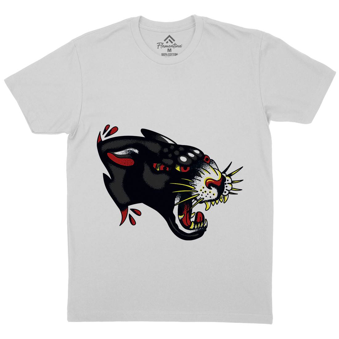 Panther Mens Crew Neck T-Shirt Tattoo A964