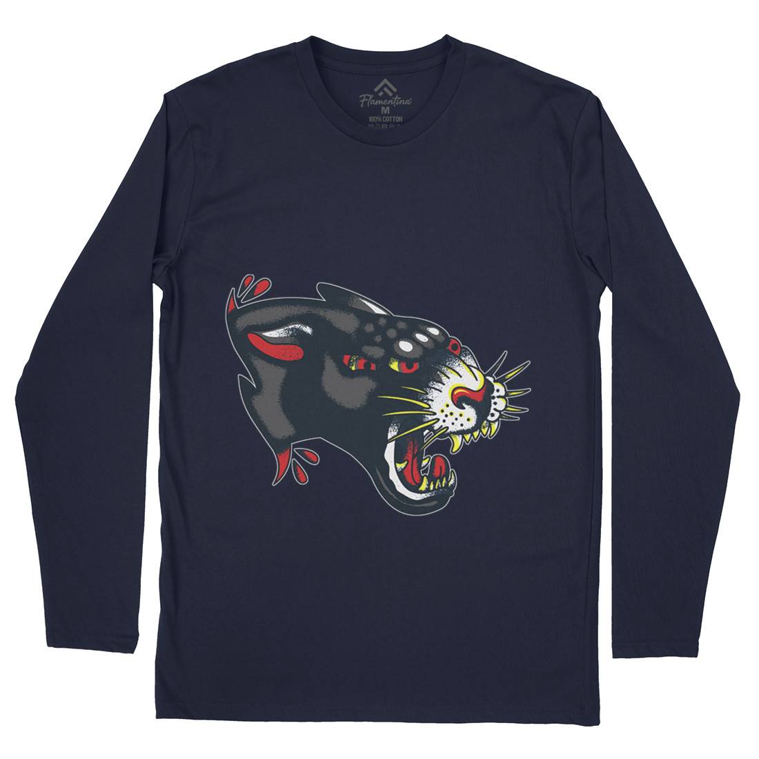 Panther Mens Long Sleeve T-Shirt Tattoo A964