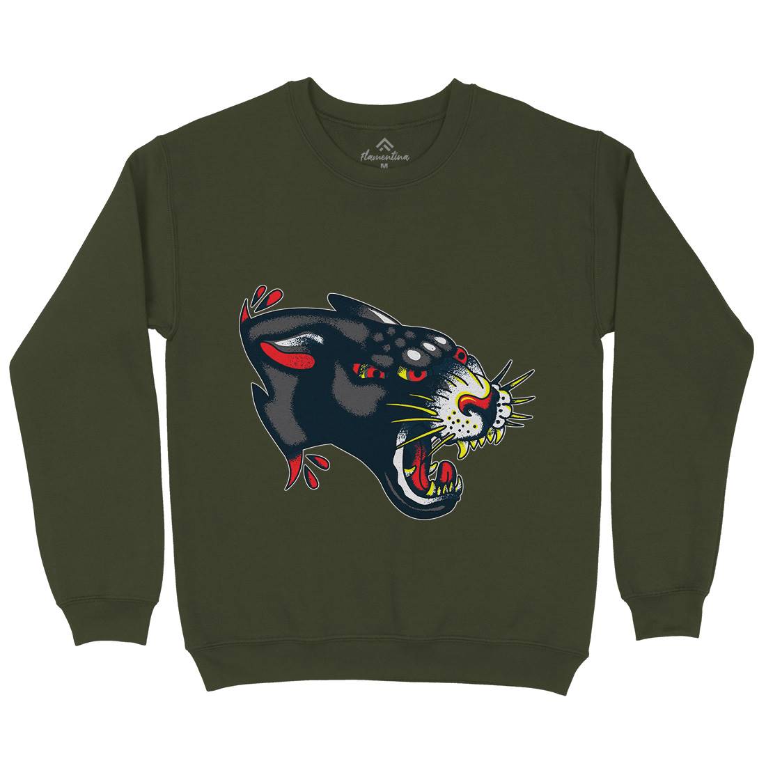Panther Mens Crew Neck Sweatshirt Tattoo A964