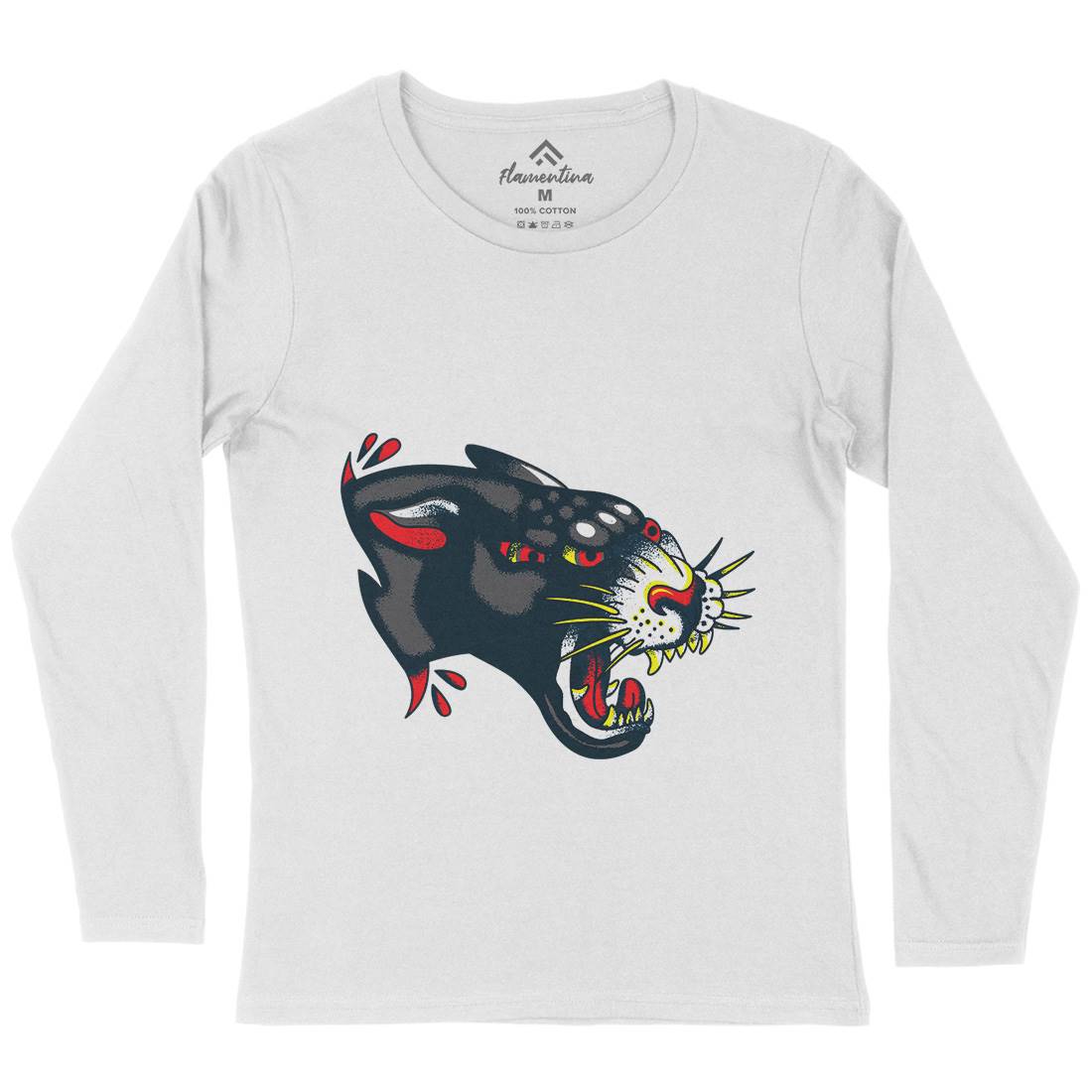 Panther Womens Long Sleeve T-Shirt Tattoo A964