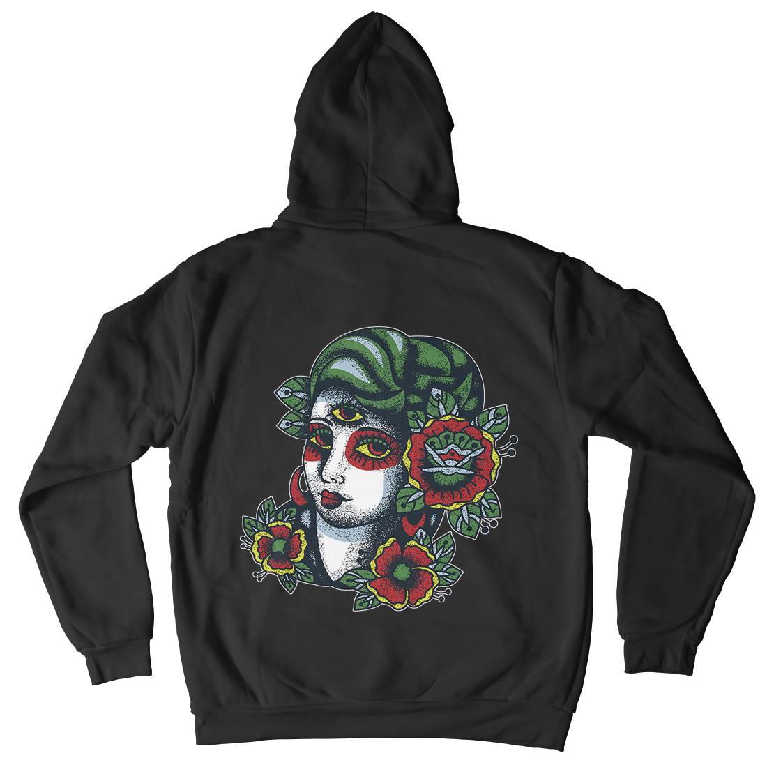 Girl Mens Hoodie With Pocket Tattoo A966