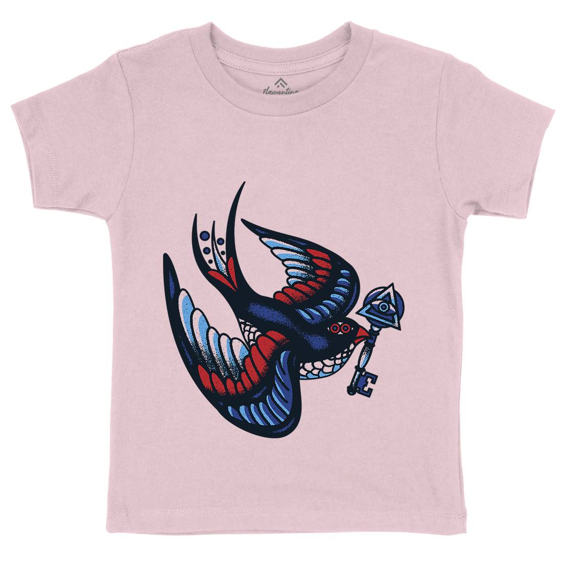 Bird Kids Organic Crew Neck T-Shirt Tattoo A967