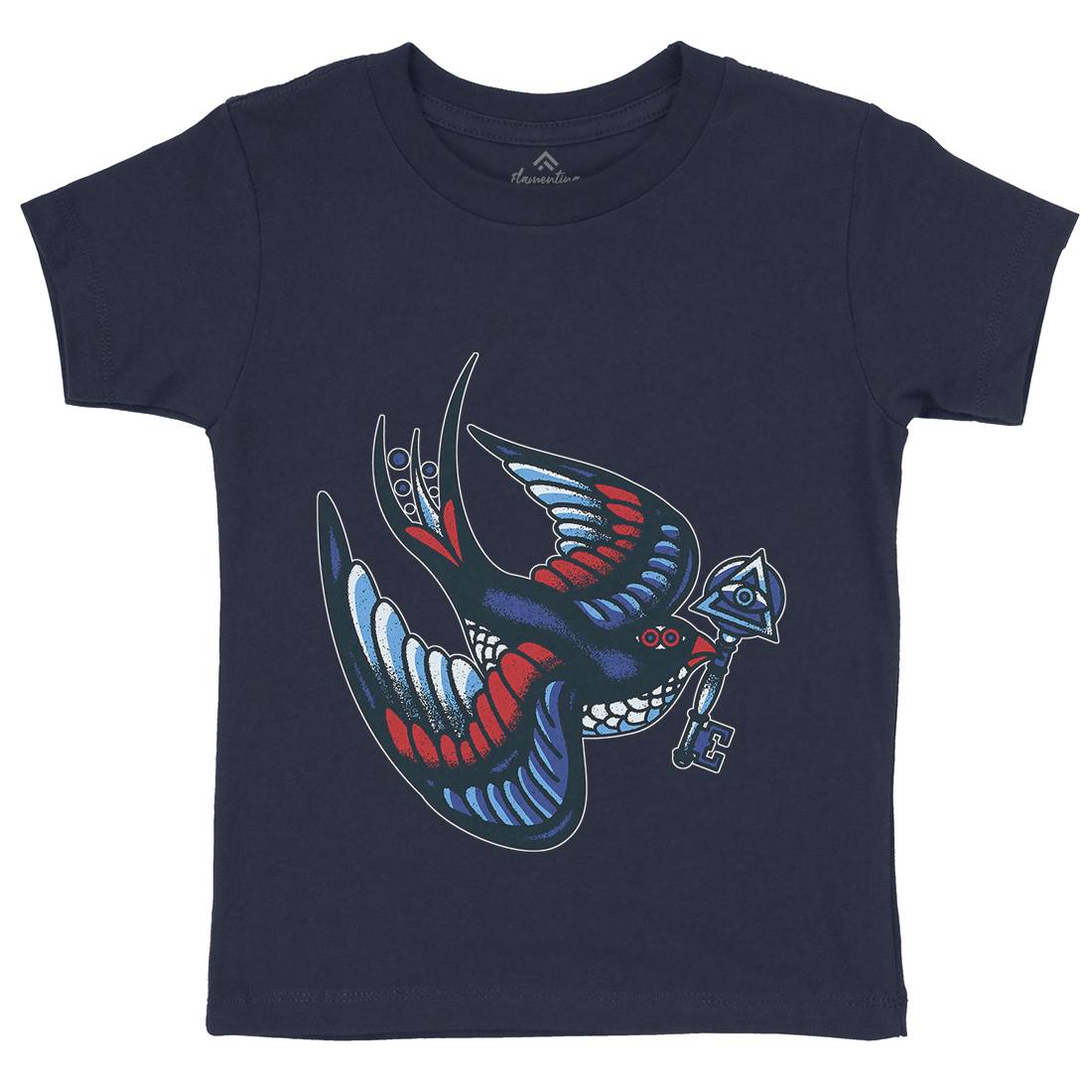 Bird Kids Organic Crew Neck T-Shirt Tattoo A967