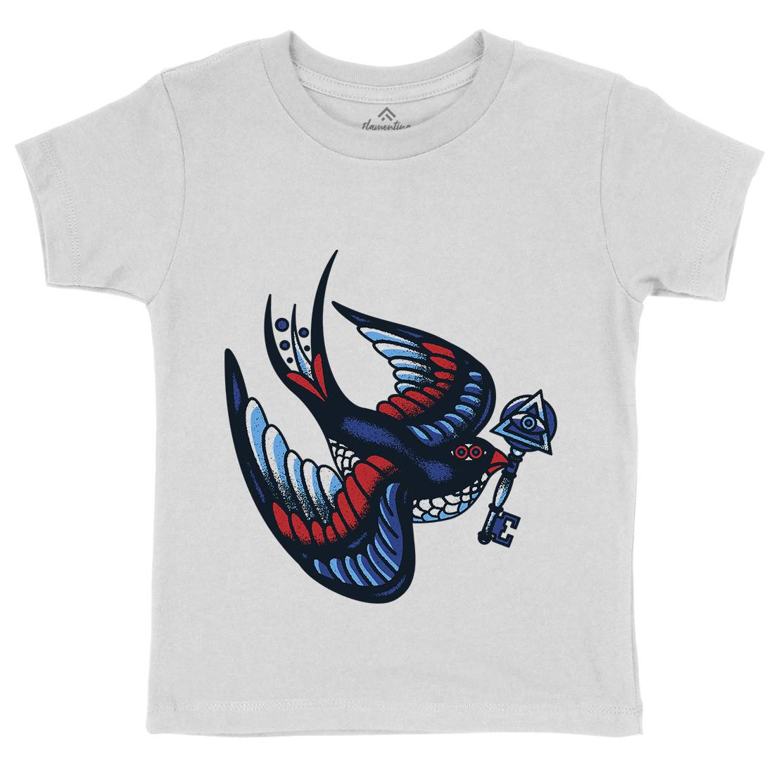 Bird Kids Crew Neck T-Shirt Tattoo A967