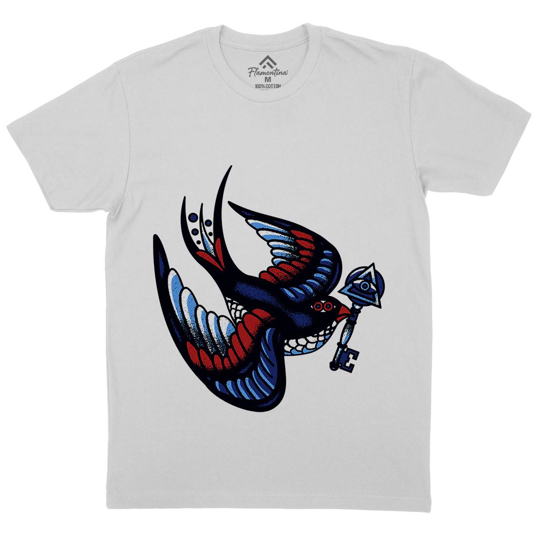 Bird Mens Crew Neck T-Shirt Tattoo A967