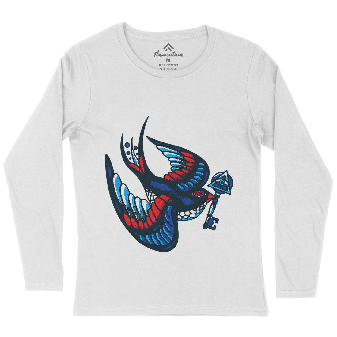 Bird Womens Long Sleeve T-Shirt Tattoo A967