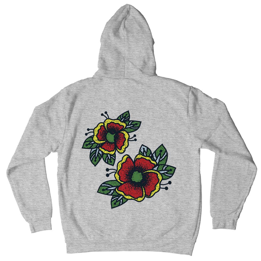 Flowers Mens Hoodie With Pocket Tattoo A968