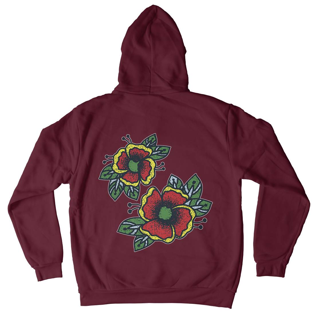 Flowers Mens Hoodie With Pocket Tattoo A968