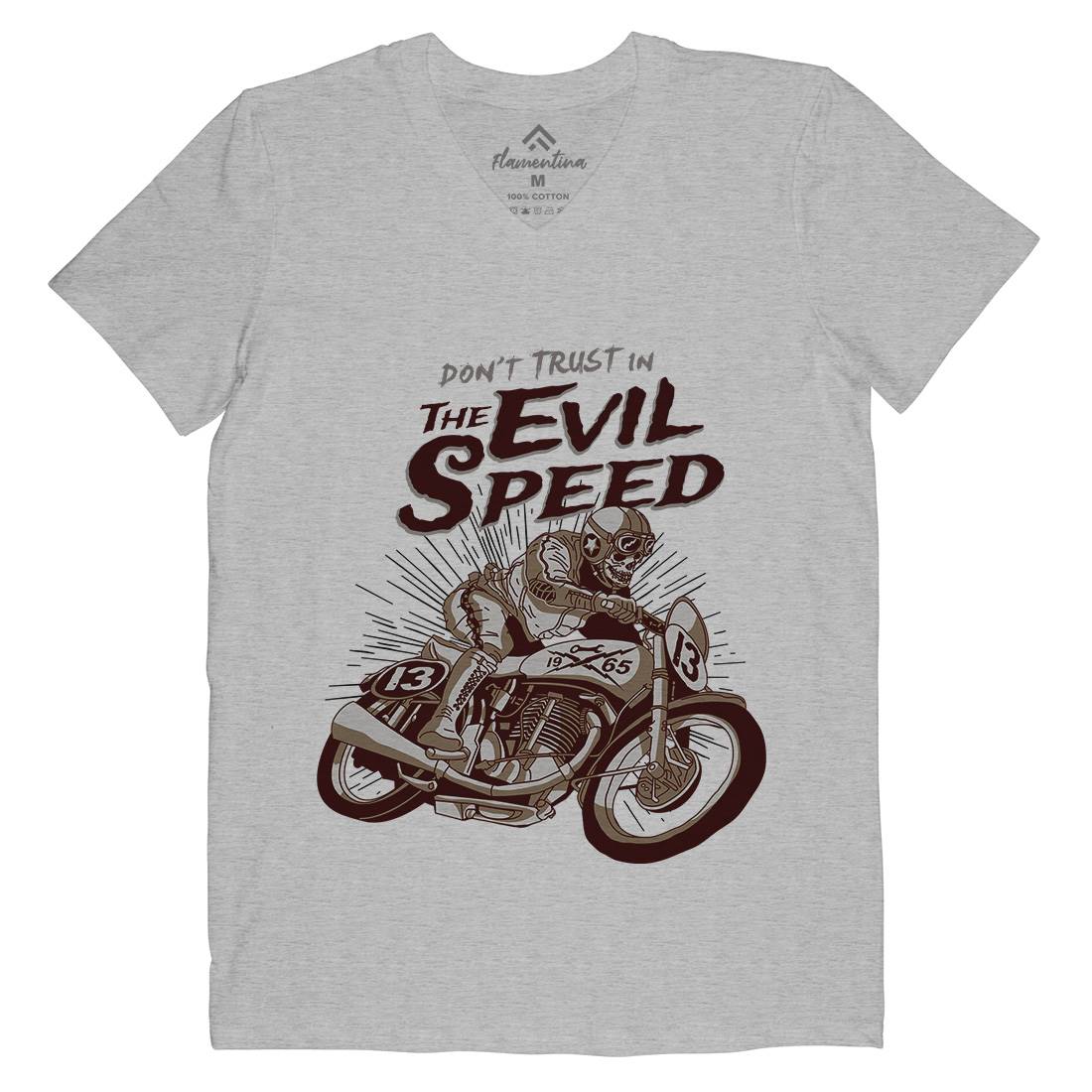Evil Speed Mens V-Neck T-Shirt Motorcycles A969
