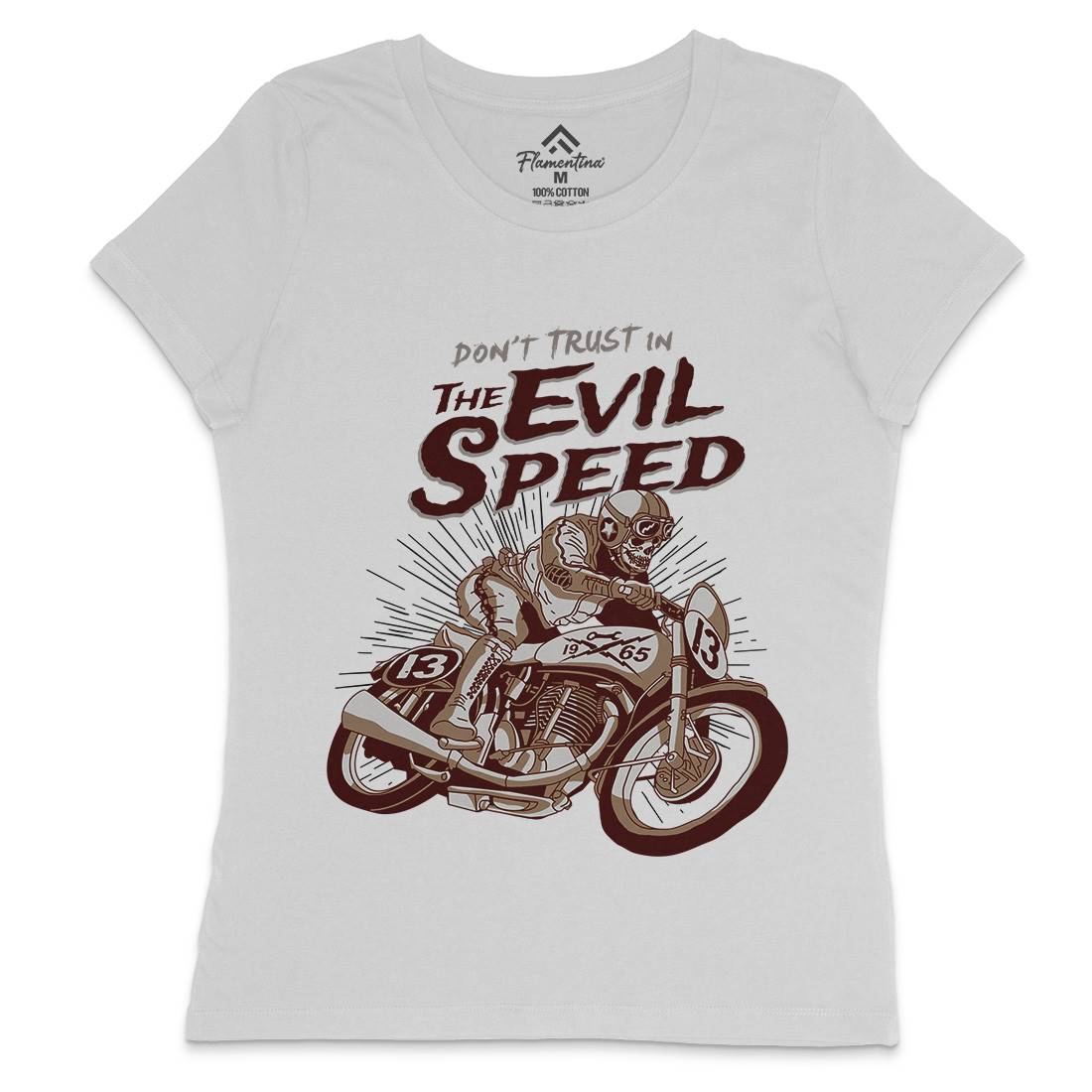 Evil Speed Womens Crew Neck T-Shirt Motorcycles A969