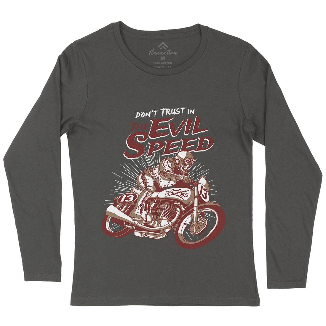 Evil Speed Womens Long Sleeve T-Shirt Motorcycles A969