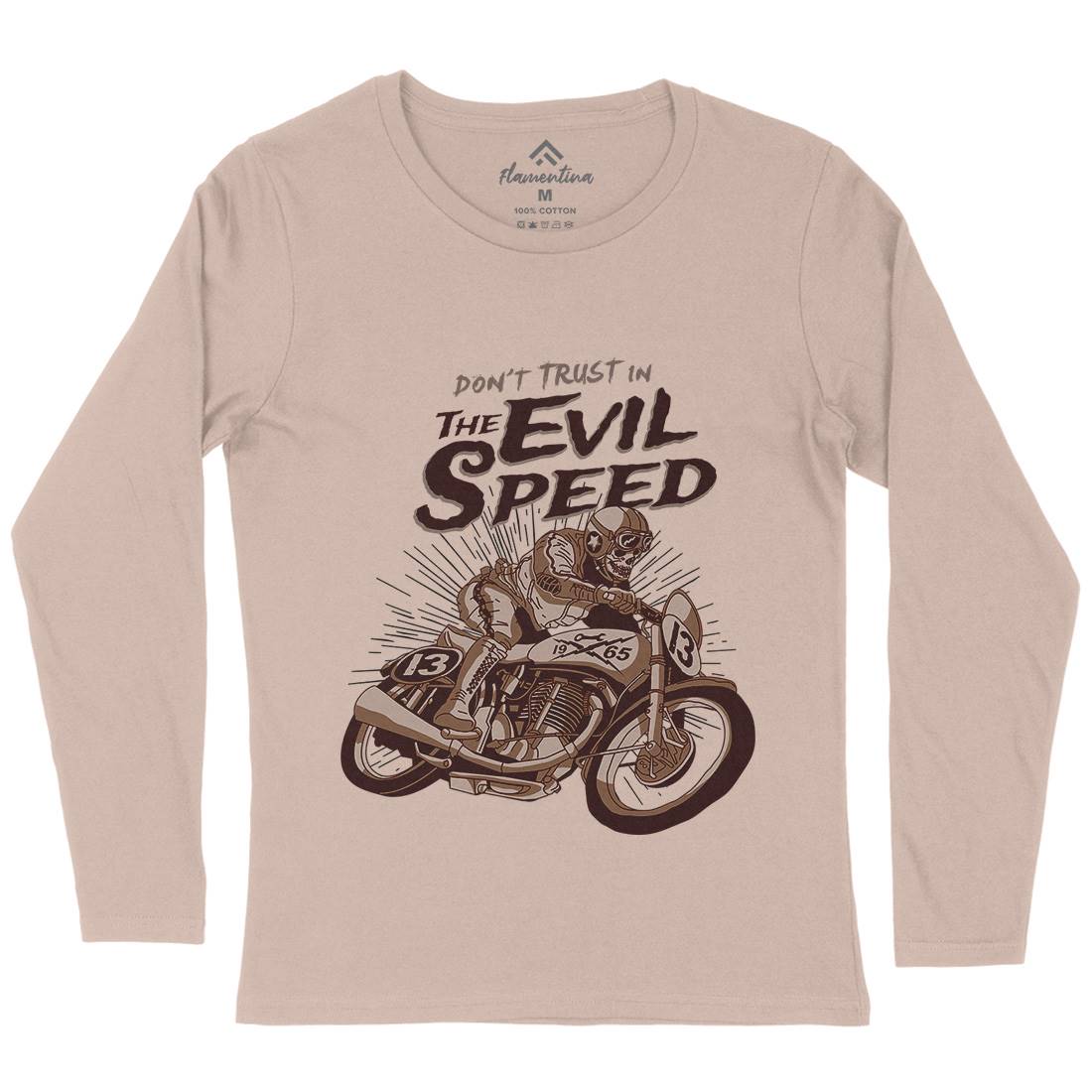 Evil Speed Womens Long Sleeve T-Shirt Motorcycles A969