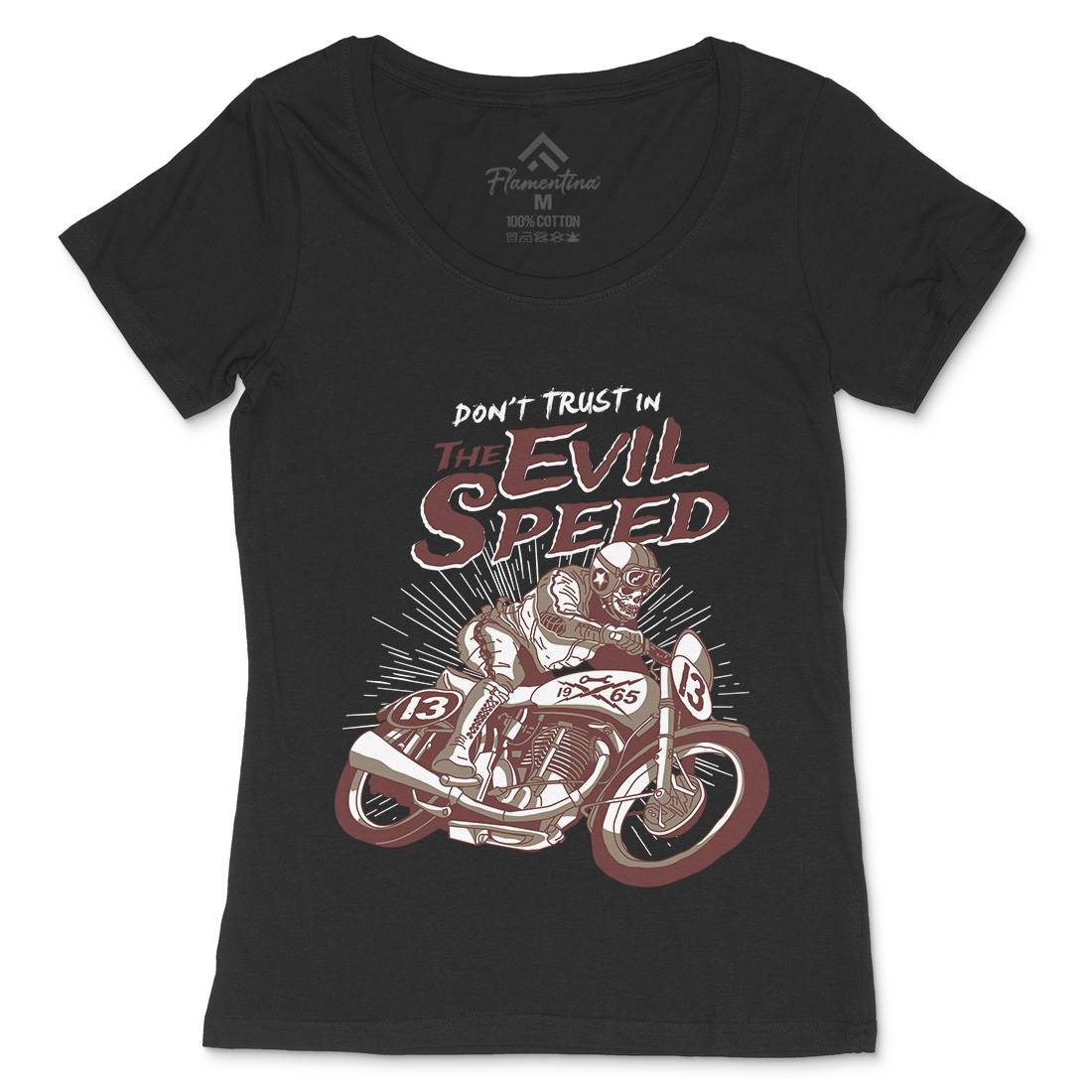 Evil Speed Womens Scoop Neck T-Shirt Motorcycles A969