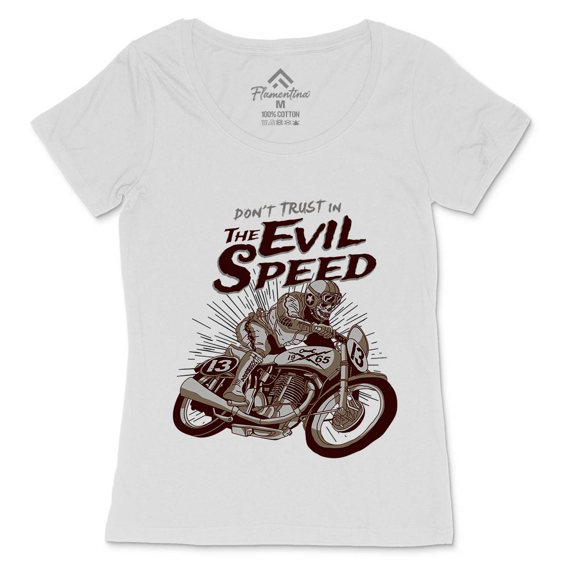 Evil Speed Womens Scoop Neck T-Shirt Motorcycles A969