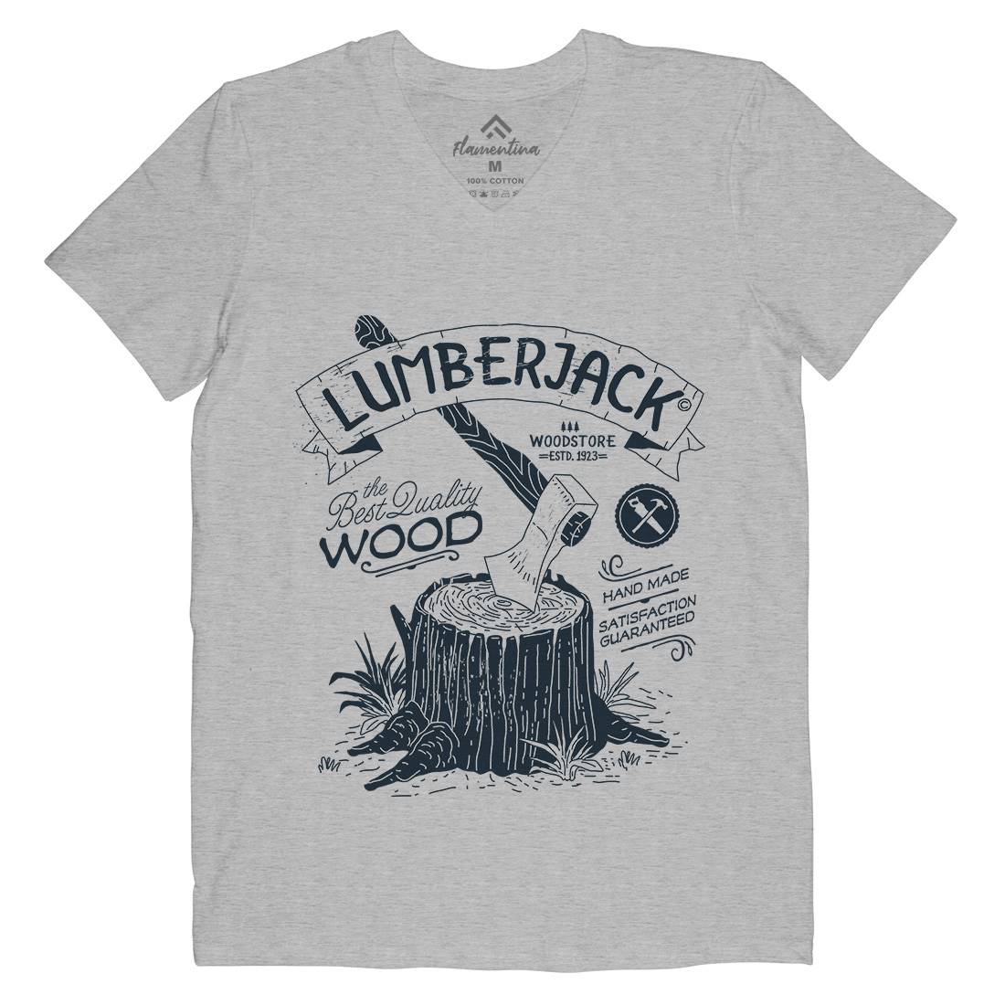 Lumberjack Mens Organic V-Neck T-Shirt Work A970
