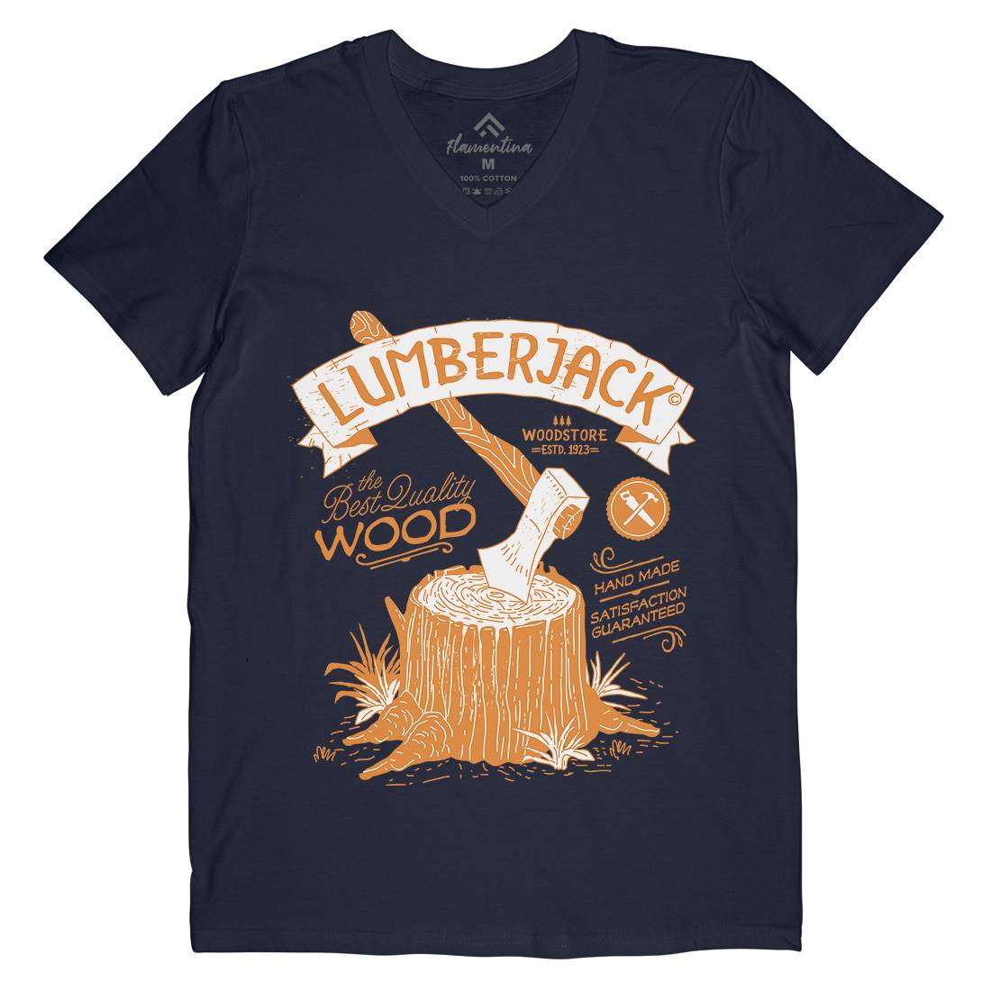 Lumberjack Mens V-Neck T-Shirt Work A970