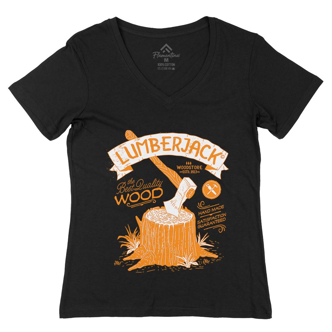Lumberjack Womens Organic V-Neck T-Shirt Work A970