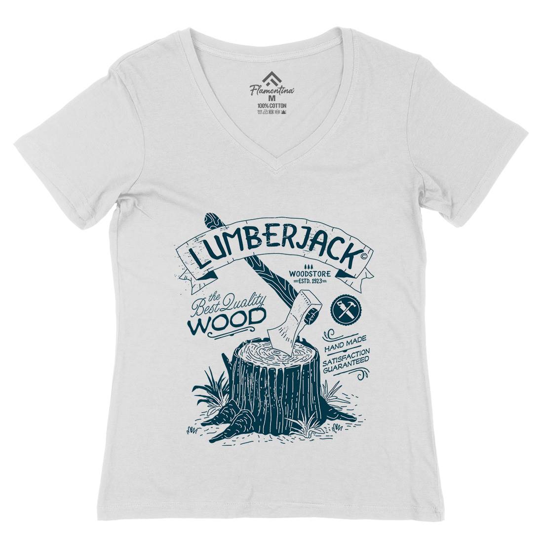 Lumberjack Womens Organic V-Neck T-Shirt Work A970
