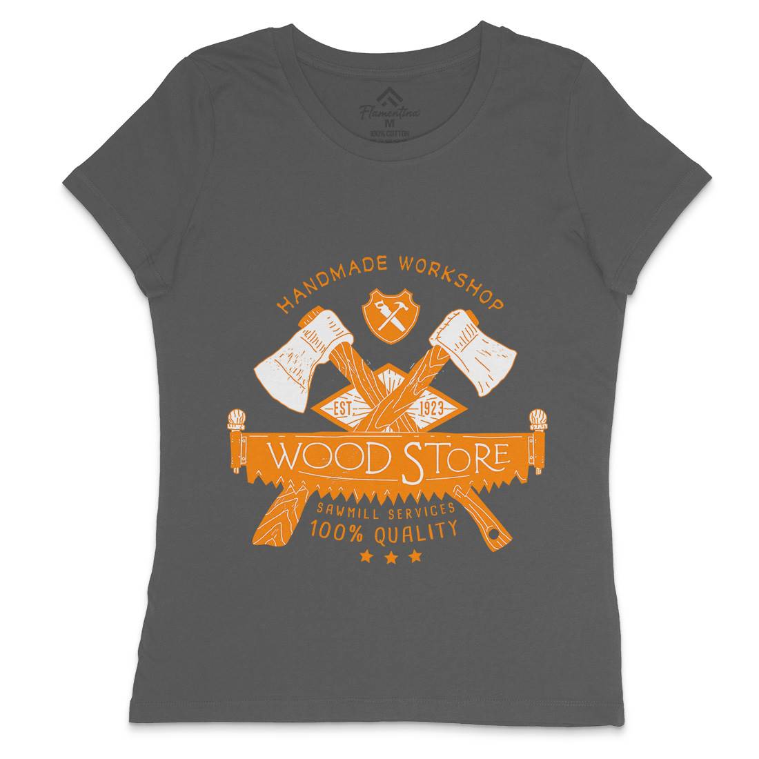 Wood Store Womens Crew Neck T-Shirt Work A971