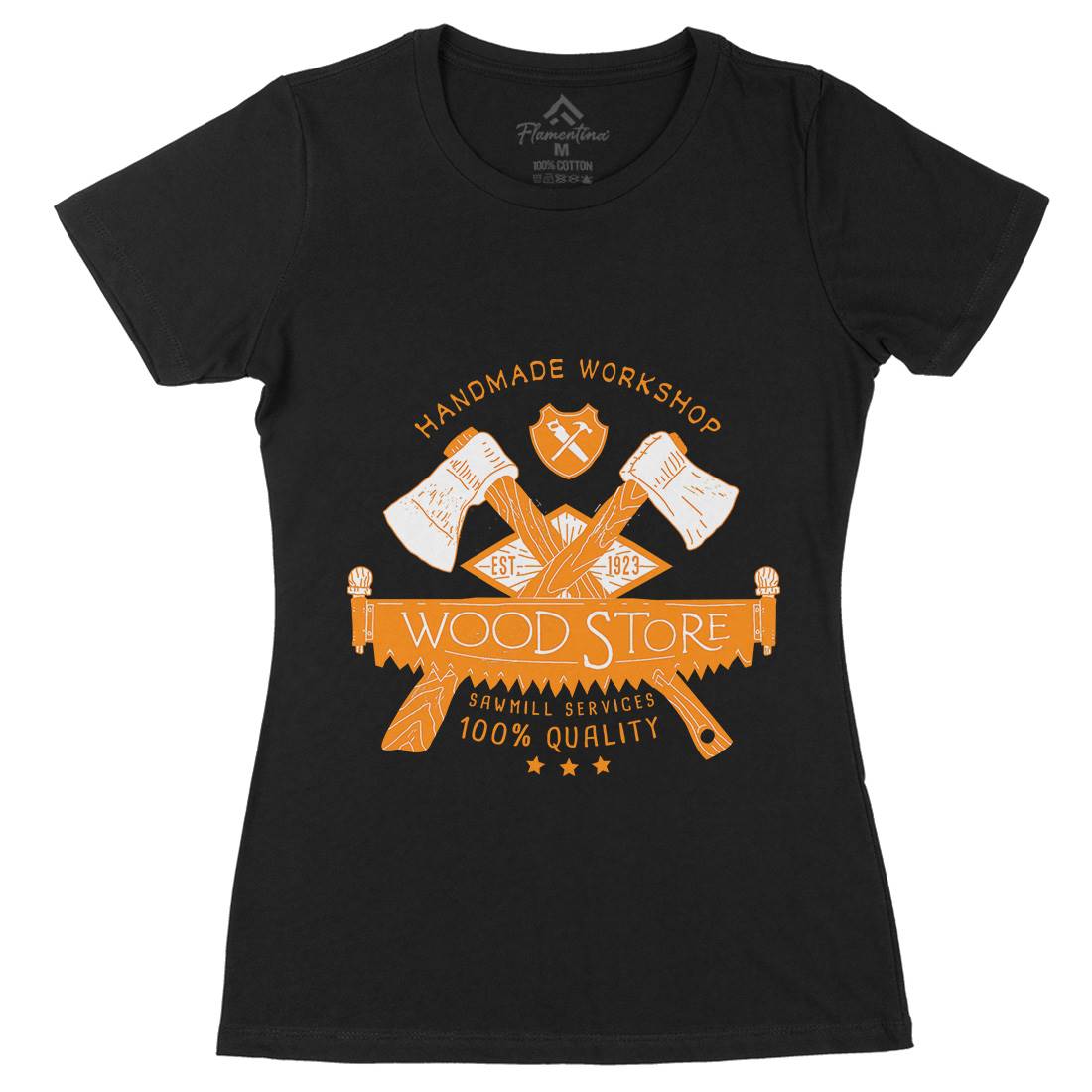 Wood Store Womens Organic Crew Neck T-Shirt Work A971