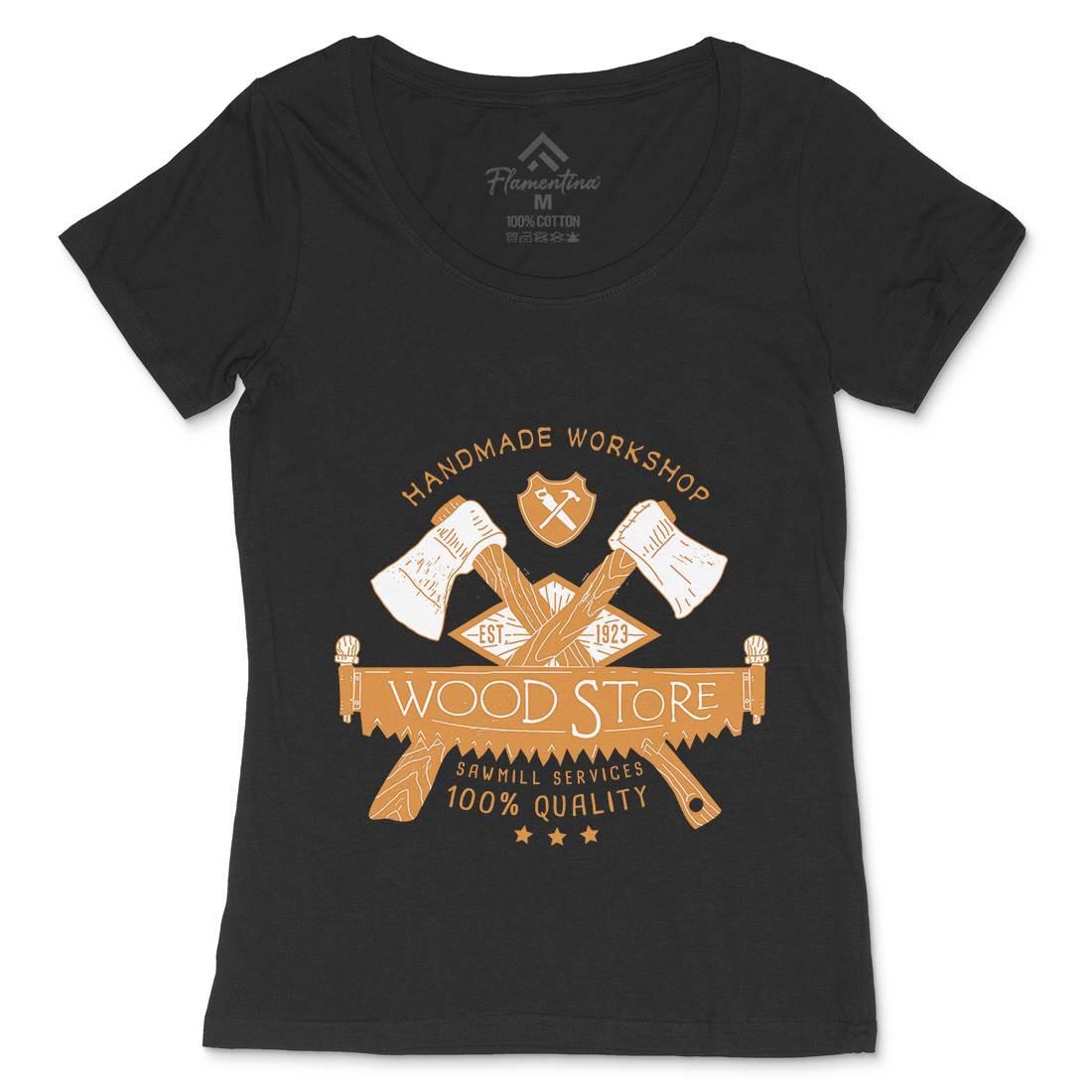 Wood Store Womens Scoop Neck T-Shirt Work A971