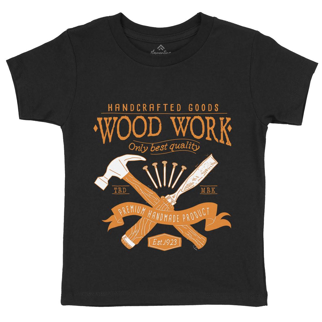 Wood Kids Organic Crew Neck T-Shirt Work A972