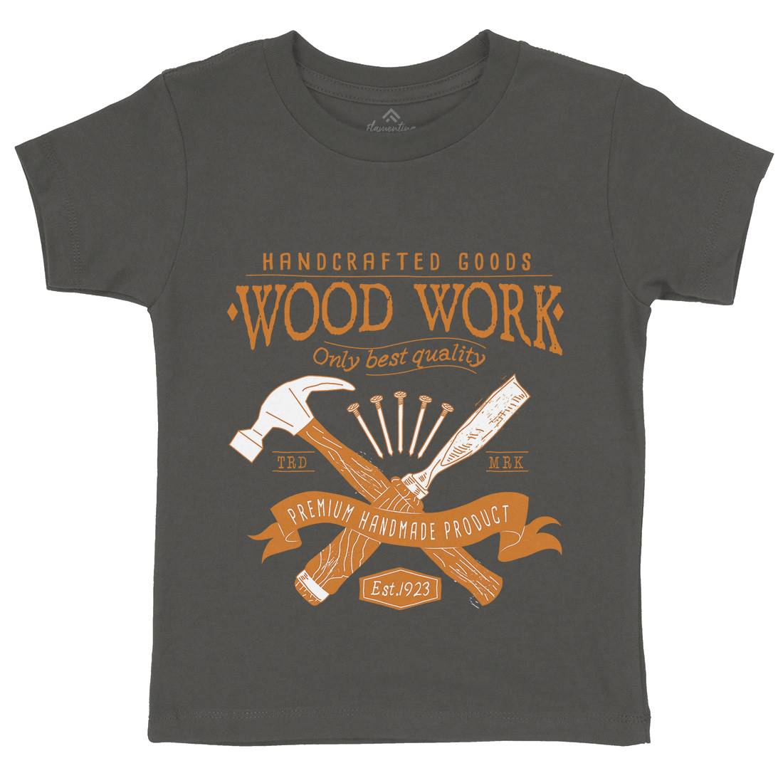 Wood Kids Crew Neck T-Shirt Work A972