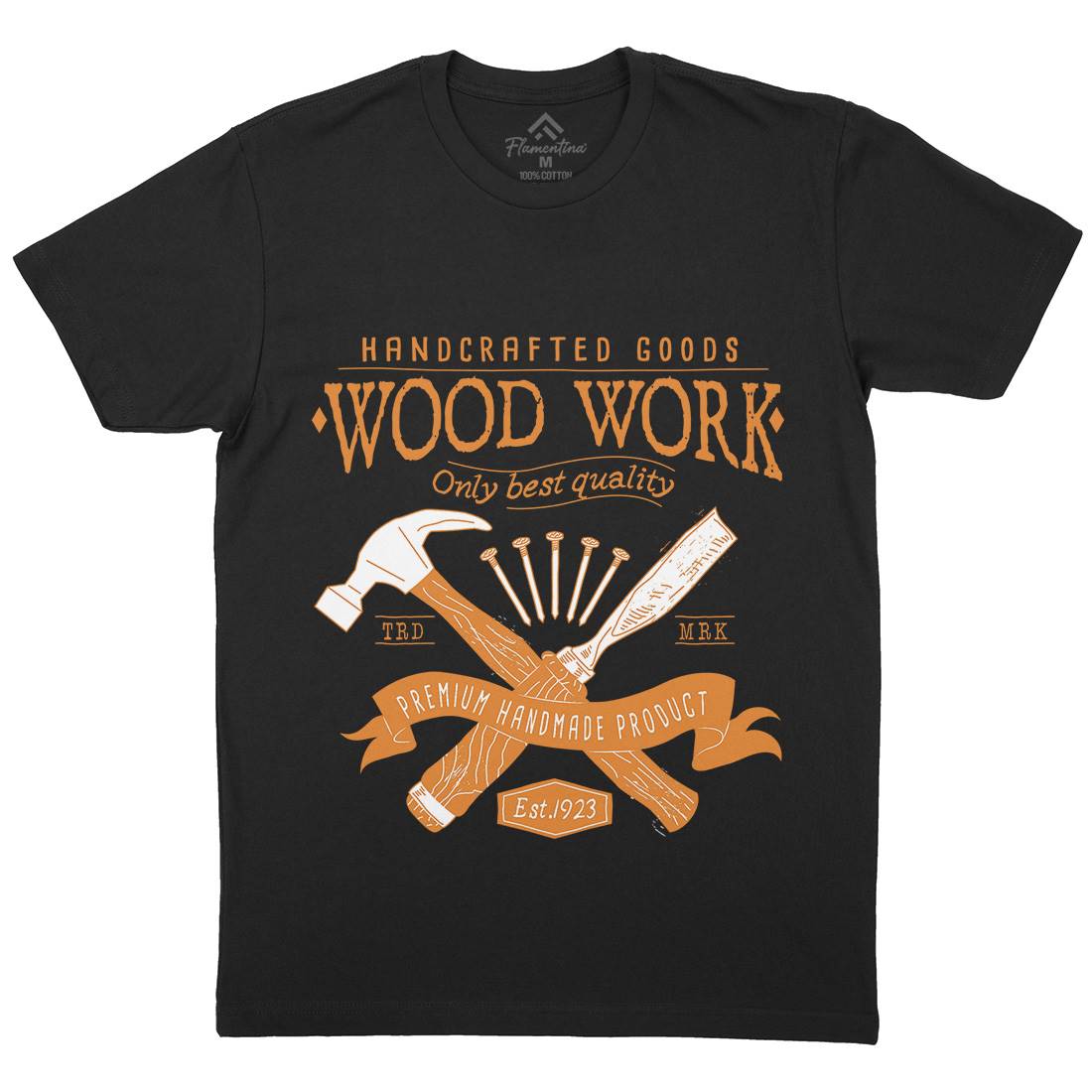 Wood Mens Organic Crew Neck T-Shirt Work A972