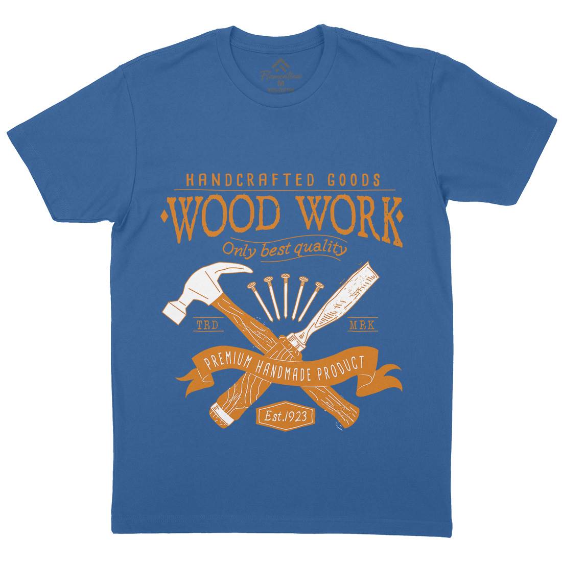 Wood Mens Organic Crew Neck T-Shirt Work A972