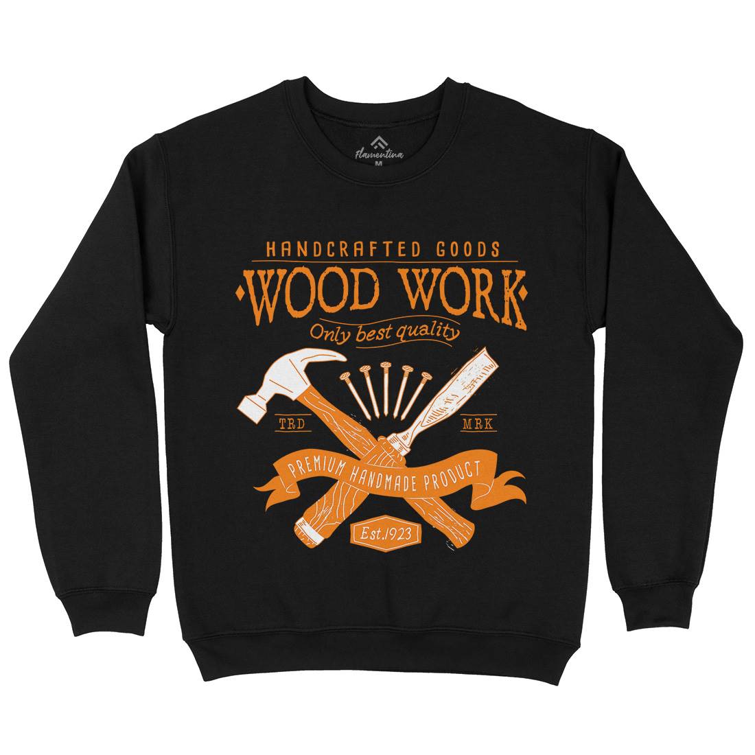 Wood Mens Crew Neck Sweatshirt Work A972