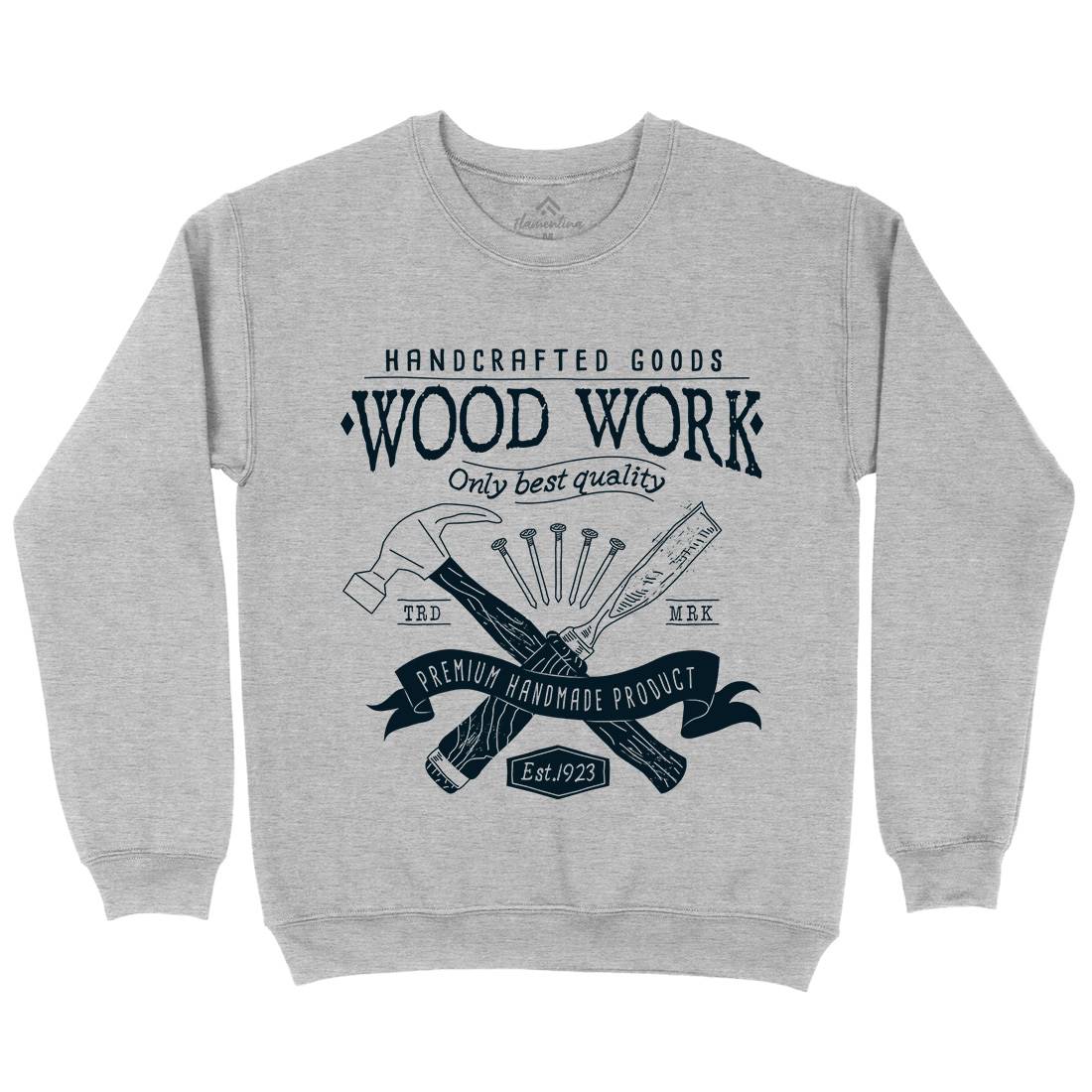 Wood Mens Crew Neck Sweatshirt Work A972