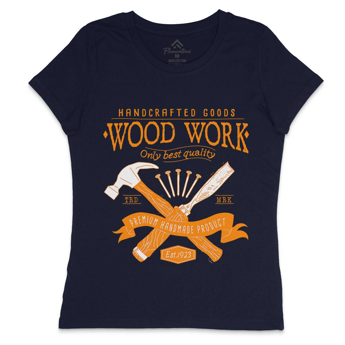 Wood Womens Crew Neck T-Shirt Work A972